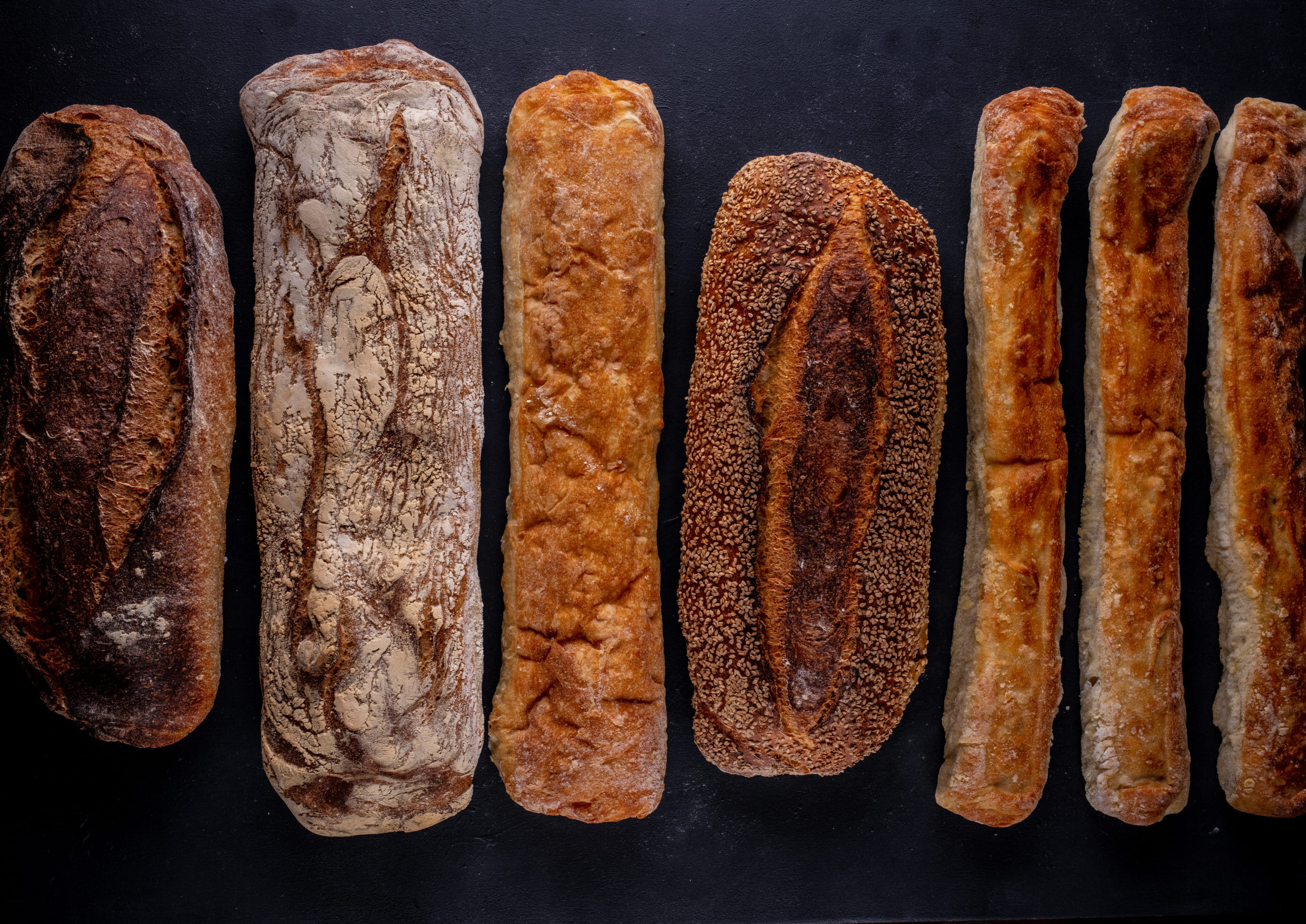 assortment of bread loafs