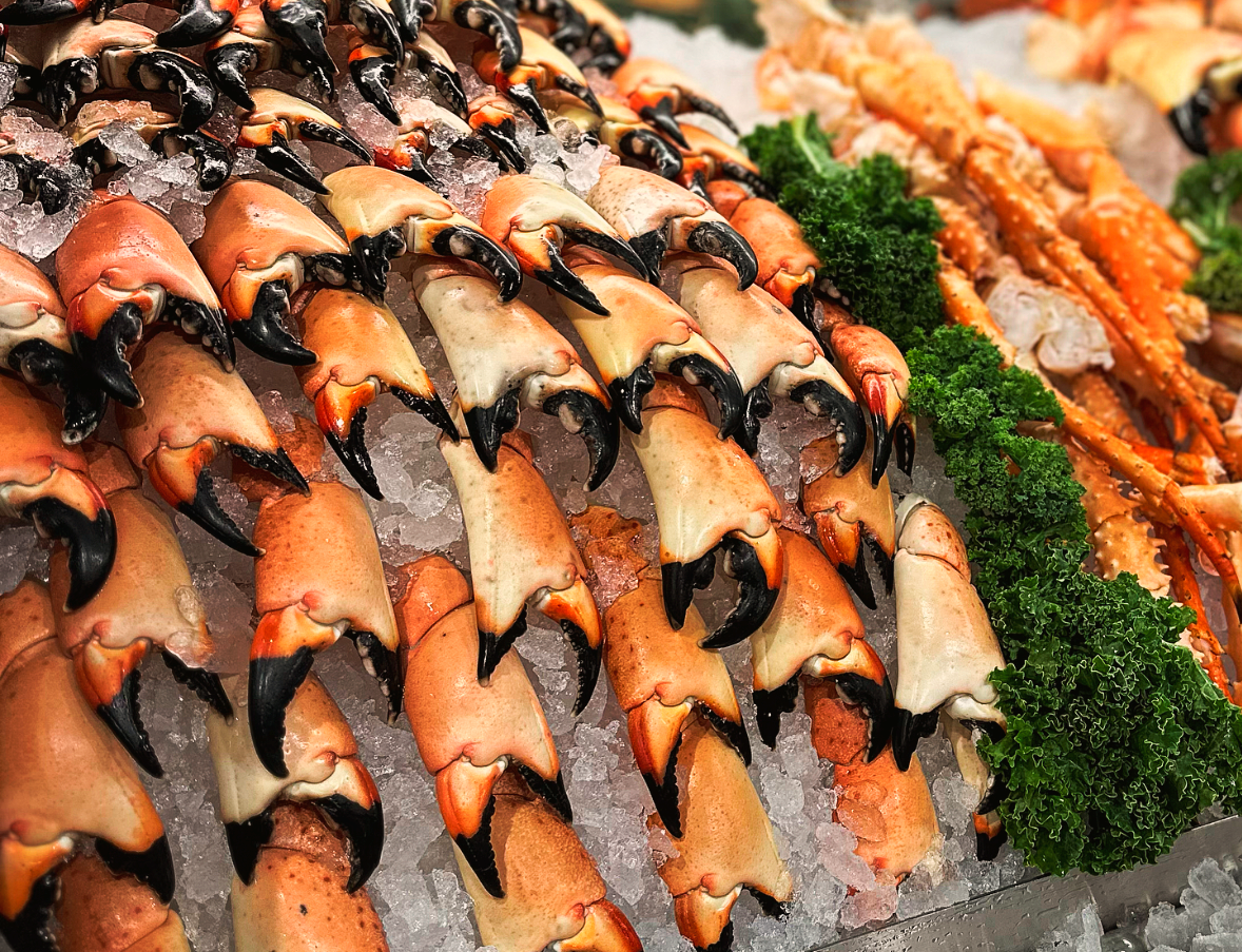 stone crab claws on ice