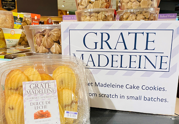 grate madeleine cookie cake display